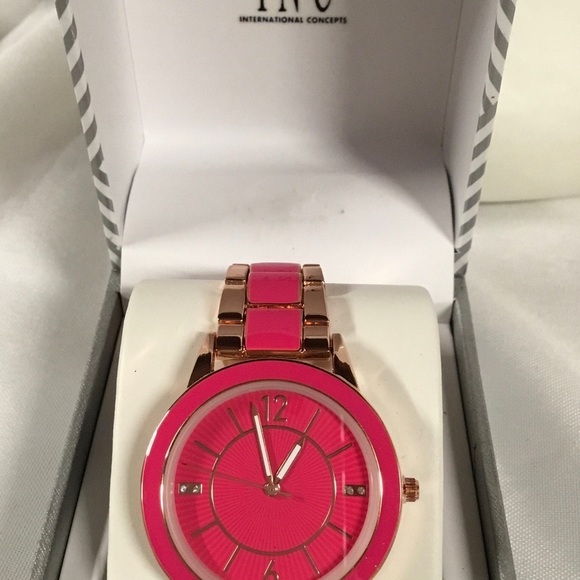 INC International Concepts Women's Pink & Gold-Tone Bracelet Watch 39mm - Picture 5 of 5